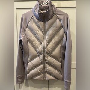 Athleta Lavender and Light Gray Quilted Hybrid Jacket